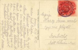 1938 Somorja, Samorín; Rim. kat. kostol, Mestianska skola / Szlovák polgári iskola és katolikus temp...