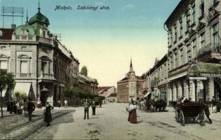 Miskolc - 3 db régi városképes lap: Tiszai pályaudvar, vasútállomás, Széchenyi utca, Bruckner villa ...