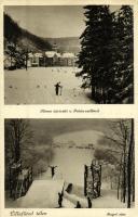 Lillafüred (Miskolc) - 2 db régi városképes lap: Weidlich villa, síugró sánc, téli sport / 2 pre-1945 town-view postcards