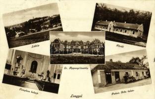 1934 Lengyel, látkép, Gróf Apponyi kastély, fürdő, templom belső, Patton Béla üzlete és saját kiadása. Koncz dombóvári fényképész felvétele