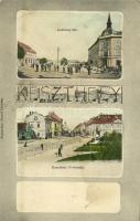 1906 Keszthely, Andrássy tér, Fő utca, Gyógyszertár, üzletek. Kiadja Sujánszky József (EK)