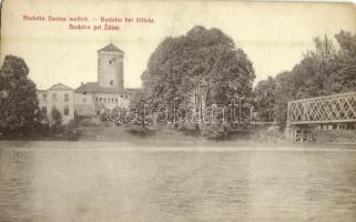 Zsolna, Sillein, Zilina; Budatin vár, híd. Kiadja Biel L. 925. / Budatínsky hrad / Budatín castle, bridge (kopott sarkak / worn corners)