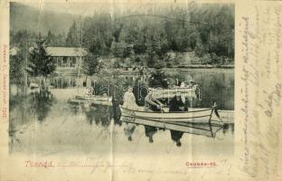 1903 Tusnádfürdő, Baile Tusnad; Csukás tó, Neptun és Bálint evezős csónakok. Kiadja Brunner C. 1247. / Lacul Ciucas / lake, rowing boats (fa)