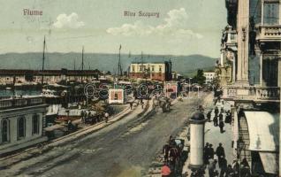 1913 Fiume, Rijeka; Riva Szapary / port, industrial railway, quay, wharf. Fot. Emiro Fantini
