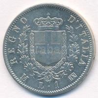 Olaszország 1867M-BN 1L Ag "II. Viktor Emánuel" T:2- 
Italy 1867M-BN 1 Lira Ag "Vitt...