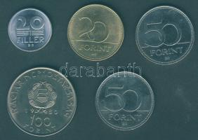 1980. 100Ft "Szovjet-magyar közös űrrepülés" T:BU + 1983. 20f "FAO" T:1 + 2003. 20Ft "Deák" T:2 + 2005. 50Ft (5x) "Nemzetközi Gyermekmentő Szolgálat" T:2