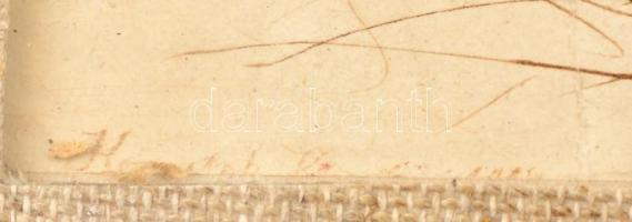 Kernstok Károly (1873-1940): Lovasok a vízparton. Rézkarc, papír, jelzett a karcon, (körbevágva), re...