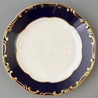 Zsolnay Pompadour emeletes süteményes készlet, kézzel festett, jelzett, apró kopásnyomokkal, m: 36 c...