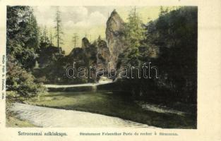 Sztracena, Stratená; Sztraczenai sziklakapu. Kiadja Fejér E. Dobsina 1548. / Stratzeneer Felsenthor / rock gate