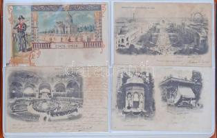 33 db régi külföldi városképes lap narancssárga albumban / 33 pre-1945 European town-view postcards ...