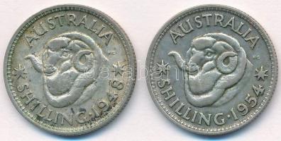Ausztrália 1948-1954. 1Sh Ag (2xklf) T:2,2-  Australia 1948-1954. 1 Shilling Ag (2xdiff) C:XF,VF