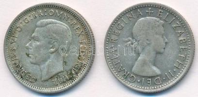 Ausztrália 1948-1954. 1Sh Ag (2xklf) T:2,2- 
Australia 1948-1954. 1 Shilling Ag (2xdiff) C:XF,VF