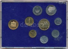 Ausztria 1980. 2gr-20Sch (8xklf) + Hauptmünzamt emlékérem, forgalmi sor műanyag tokban T:1  Austria 1980. 2 Groschen - 20 Schilling (8xdiff) + Hauptmünzamt commemorative coin, coin set in plastic case C:UNC
