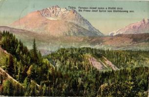 1912 Tátra, Magas Tátra, Vysoké Tatry; Ferenc József csúcs a Klotild útról. Kiadja Feitzinger Ede Ph. No. 262. / Die Franz Josef Spitze von Klotildenweg aus / Stít Frantiska Jozefa (Gerlachovsky stít) / mountain peak, High Tatras (EK)