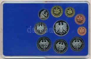 Németország / Karlsruhe 1979. 1pf-5M (10xklf) forgalmi érme sor kiadása eredeti plasztiktokban T:PP ...