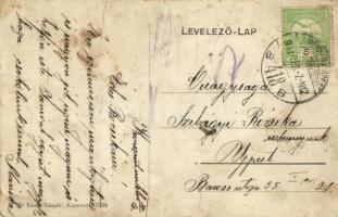 1913 Kunszentmiklós, Református iskola, utca, Református templom. Kiadja Bauer Gáspár 20. + "ZI...