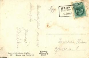 1940 Sarkad, Cukorgyár, iparvasút, utca, automobil, kerékpár, Hangya Szövetkezet üzlete és saját kia...