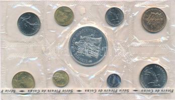 Franciaország 1974. 1c-50Fr (9xklf) forgalmi sor eredeti tokban, közte Ag érme T:1
France 1974. 1 C...