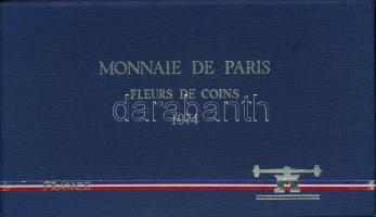 Franciaország 1974. 1c-50Fr (9xklf) forgalmi sor eredeti tokban, közte Ag érme T:1
France 1974. 1 C...