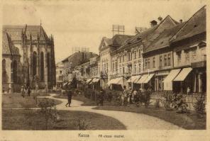 Kassa, Kosice; Fő utca, Neumann M. üzlete / main street, shops (vágott / cut)