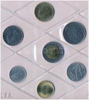 Olaszország 1982. 5L-500L (7xklf) forgalmi sor fóliatokban T:1,1- Italy 1982. 5 Lire - 500 Lire (7xdiff) coin set in foil packaging C:UNC,AU