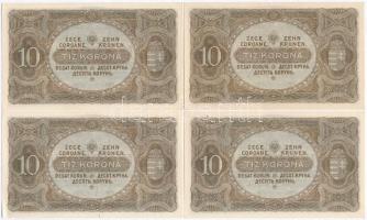 1920. 10K (4x) közte 3db sorszámkövető és 1db közeli sorszám T:I,I-