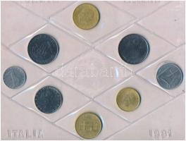 Olaszország 1981. 5L-200L (8xklf) forgalmi sor fóliatokban T:1-2 Italy 1981. 5 Lire - 200 Lire (8xdiff) coin set in foil packaging C:UNC-XF