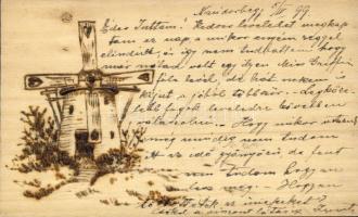 Windmill wodden-card