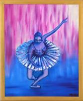 Balog Marianna (1967-): Előadás vége. Olaj, vászon, jelzett, keretben, 50×40 cm