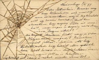 Spider-web wodden-card