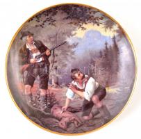 Kahla porcelán vadász témájú tálka. Matricás. 19 cm
