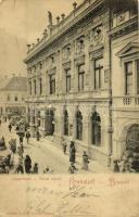 1902 Brassó, Kronstadt, Brasov; Concerthaus / Városi vigadó, Gyógyszertár, piaci árusok / concert hall, pharmacy, market vendors (EK)