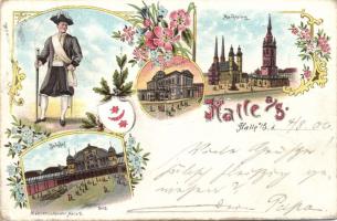 Halle a. S. with railway-station Litho (EB)