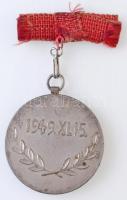 1949. "Csepel Autógyár" ezüstözött Br emlékérem szalagon (40mm) T:1-