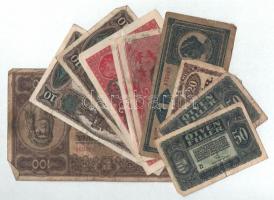 1916-1920. 10db-os vegyes magyar korona bankjegy tétel T:III,III-