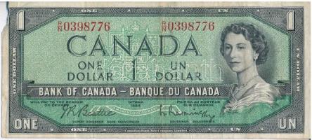 Kanada 1954. 1$ T:III- szakadás Canada 1954. 1 Dollar C:VG tear
