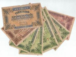 1946. 8db-os vegyes magyar adópengő bankjegy tétel, közte fordított címeres T:III-IV