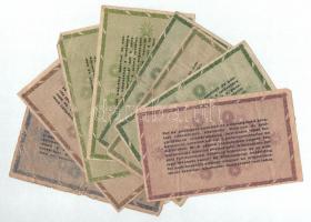 1946. 8db-os vegyes magyar adópengő bankjegy tétel, közte fordított címeres T:III-IV