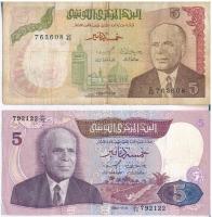 Tunézia, 1980. 5D + 1983. 5D T:III,III- Tunisia 1980. 5 Dinars + 1983. 5 Dinars C:F,VG