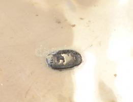 Ezüst (Ag.) leveles tálka, jelzett, nettó: 78 g, 17×11 cm