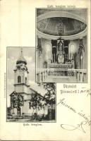 1905 Pécel, Katolikus templom, belső. Szamek Dávid kiadása (EK)