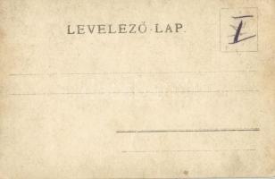 ~1900 Magyar katonák ágyún pózolnak egy kutyával a Gróf Andrássy tüzérlaktanya (Hungária krt. 9) elő...