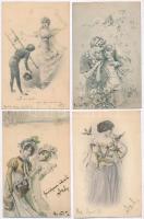 8 db RÉGI motívumlap hölgyekkel / 8 pre-1906 motive postcards with ladies