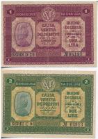 Olaszország / Velence / Osztrák-magyar megszállás 1918. 1L + 2L T:III  Italy / Venice / Austro-Hungarian occupation 1918. 1 Lire + 2 Lire C:F Krause M4, M5