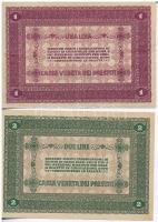 Olaszország / Velence / Osztrák-magyar megszállás 1918. 1L + 2L T:III 
Italy / Venice / Austro-Hung...