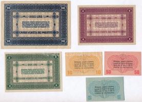 Olaszország / Velence / Osztrák-magyar megszállás 1918. 5c + 10c + 50c + 1L + 2L + 10L T:II,III 
It...