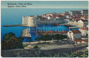1916 Dubrovnik, Ragusa; Vrata od Ploca / Porta Ploce / kikötő, erőd / port, sailing vessels, fortress, walls + K.u.K. Kraftwagenkolonne Nr. 35. K.u.K. Hauptfeldpostamt 400/III (EK)