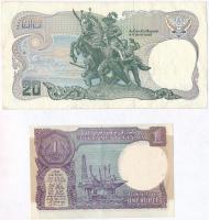 Thaiföld 1981. 20B + India 1985. 1R T:III- lyuk
Thailand 1981 20 Baht + India 1985. 1 Rupee C:VG ho...