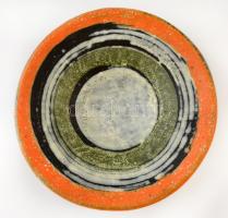Gorka Lívia (1925-2011): Tálka. Festett mázas kerámia, jelzett, apró kopásnyomokkal, d: 16 cm