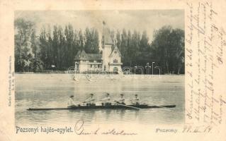 1899 Pozsony, Pressburg, Bratislava; Hajós egylet sport evezősökkel / Ruder-Club / rowing club with sport rowers (EK)